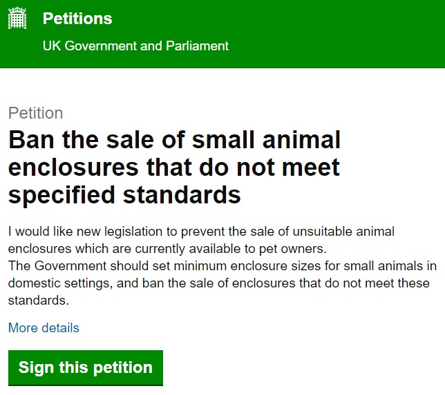 Petition ban small cages link photo