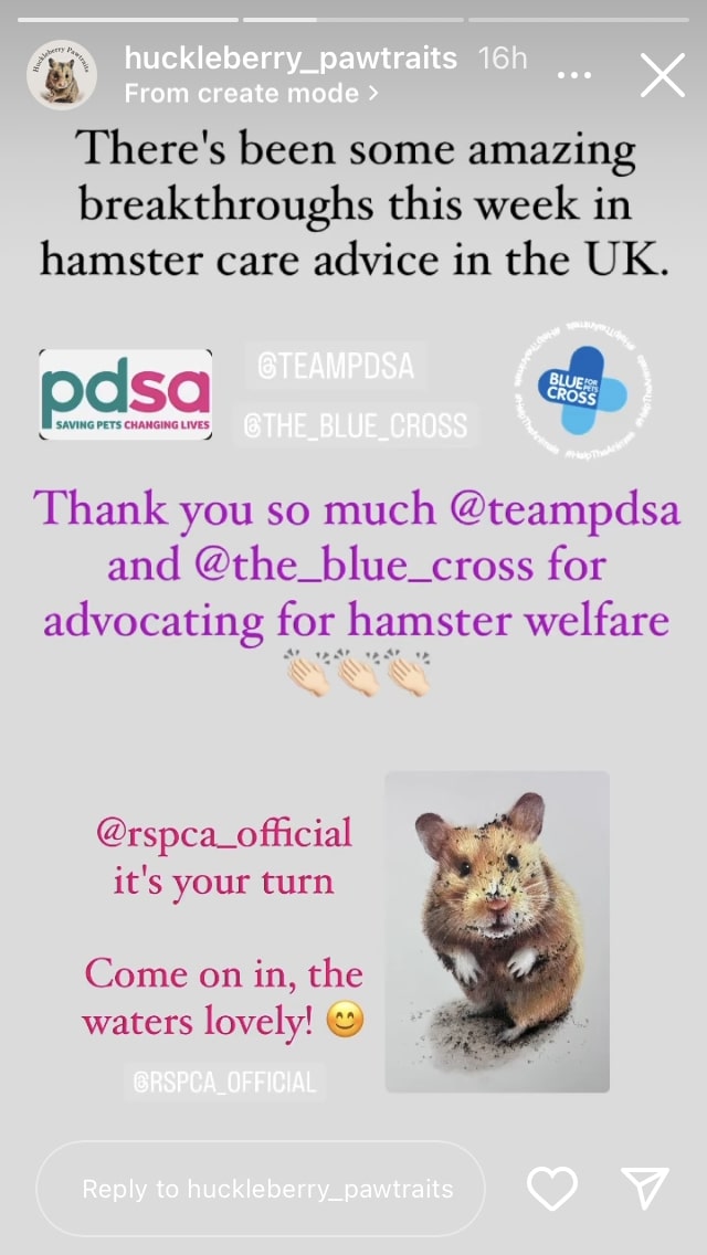 @huckleberry_pawtraits celebrating pdsa in another social media post